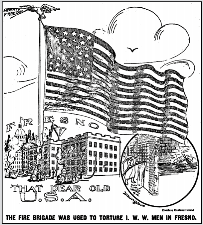 Fresno FSF, Fire Brigade v IWW, IW p1, Feb 9, 1911