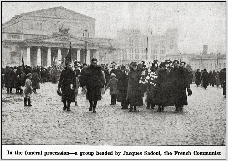 John Reed, Funeral Procession French, Lbtr p12, Feb 1921