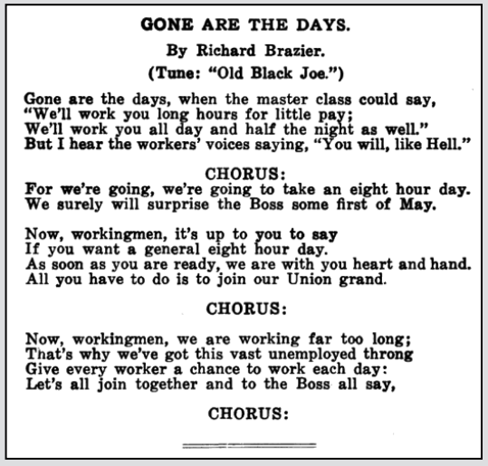 Lyrics Gone Are the Days 8HD, LRSB 9th Ed p47 Mar 1916