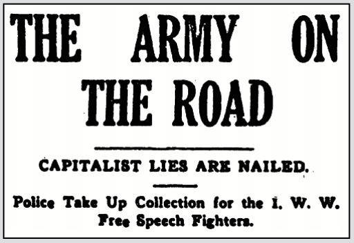 Fresno FSF, IWW Army on the Road, IW p1, Mar 1911