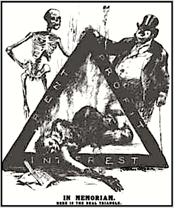 The Real Triangle by John Sloan, crpd ed, NY Call p1, Mar 27, 1911