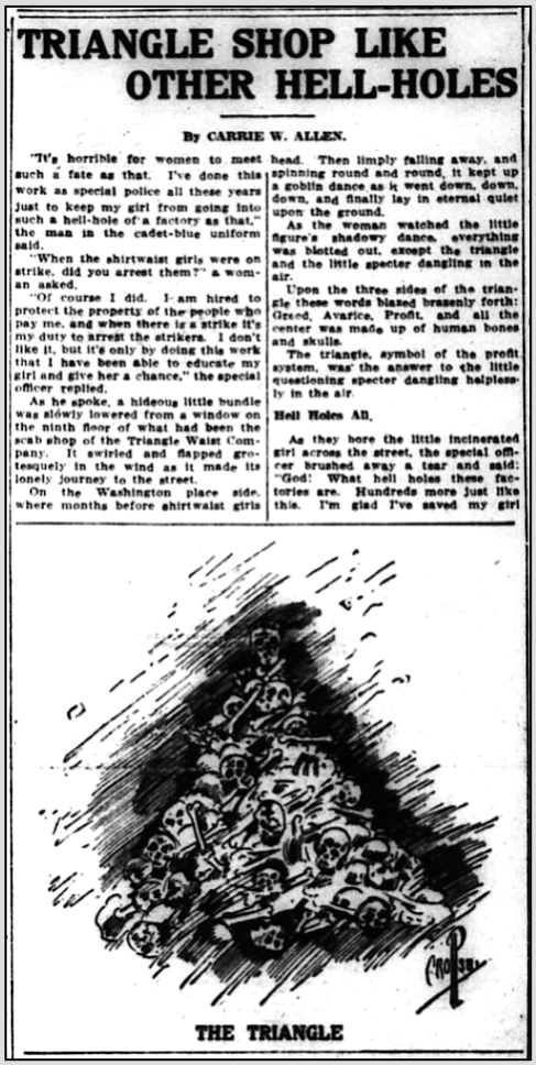Triangle Fire, HdLn Hell Hole,Sculls by Crosby NY Cl p1, Mar 28, 1911