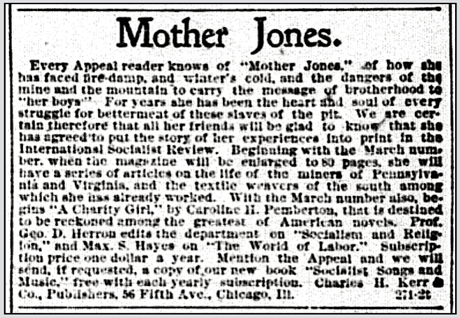 re Mother Jones, AtR p4, Feb 9, 1901