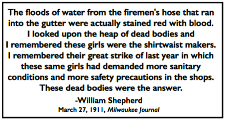 Quote William Shepherd, Triangle Fire, Shirtwaist Strikers of a Year Ago, Mlk Jr, Mar 27, 1911, Cornell