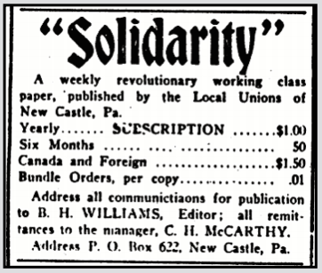 Solidarity IWW Newspaper, Ad, IW p4, Apr 6, 1911