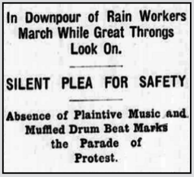 Triangle Fire, March in Downpour for Unidentified Victims, NY Tb p1, Apr 6, 1911
