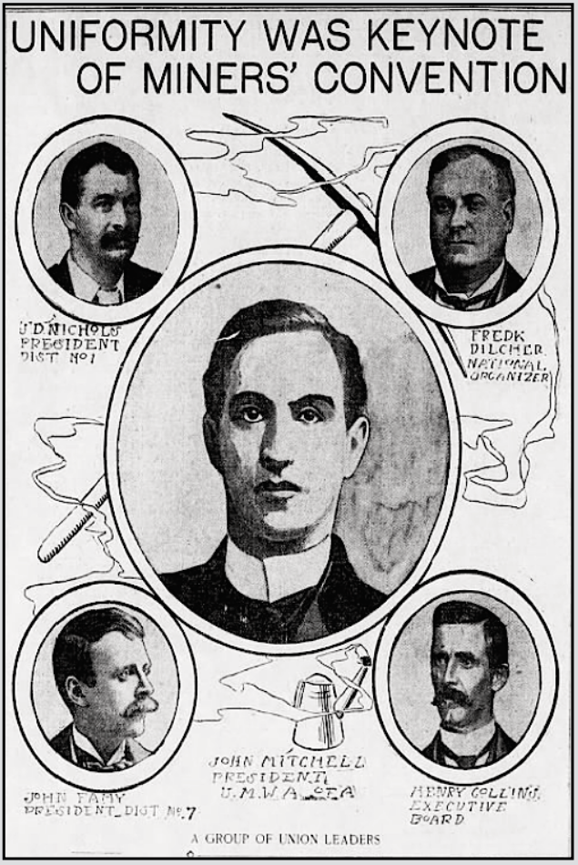 UMW Officers, Mt, Dilcher, etc, Phl Tx p7, Mar 13, 1901
