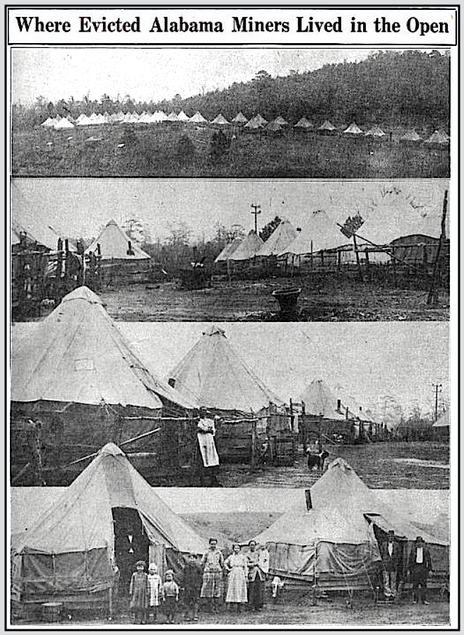 Alabama Miners n Families in Tents, UMWJ p9, Mar 15, 1921