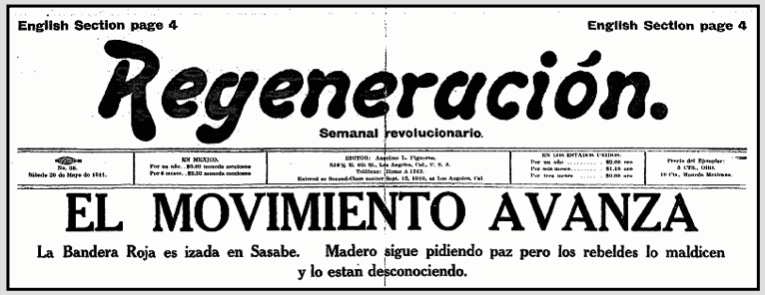 MexRev Baja, HdLn El Movimiento Avanza, Regen p1, May 20, 1911