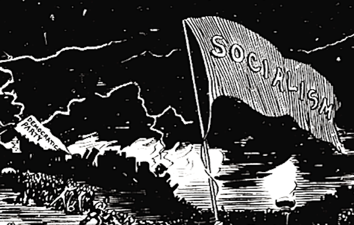 Socialism Leading the Way Away fr Democratic Party by Art Young, Cmg Ntn p16, May 20, 1911