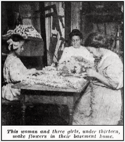 Child Labor, Making Flowers in Basement, Cmg Ntn p10, June 3, 1911