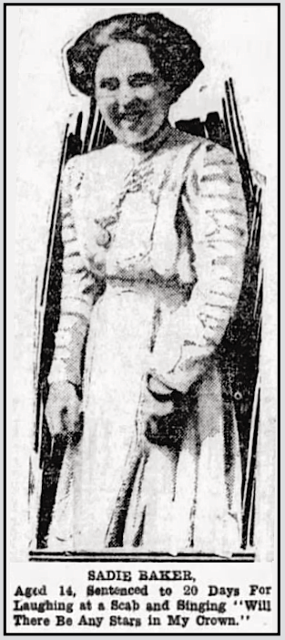 PA Miners Strike Westmoreland Sadie Baker in Jail crpd by G Gardner, Ark Dem p6, June 20, 1911