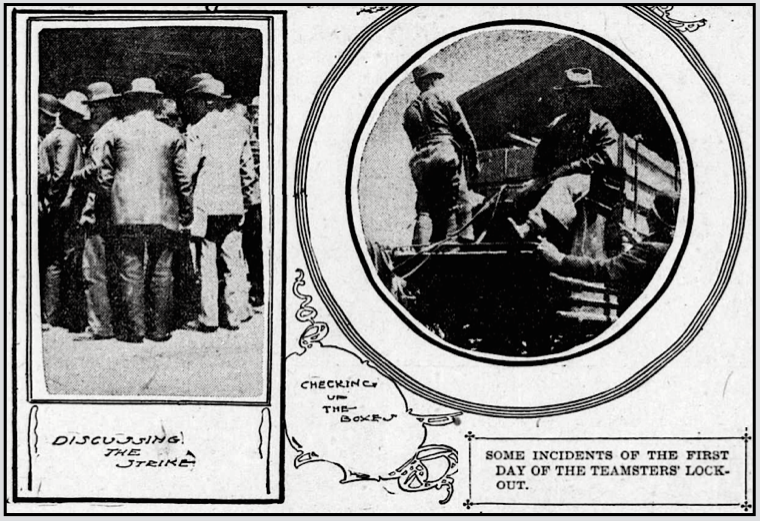 SF Teamsters Strike ag Draymens Ass, Discuss n Check, SF Call p3, July 23, 1901