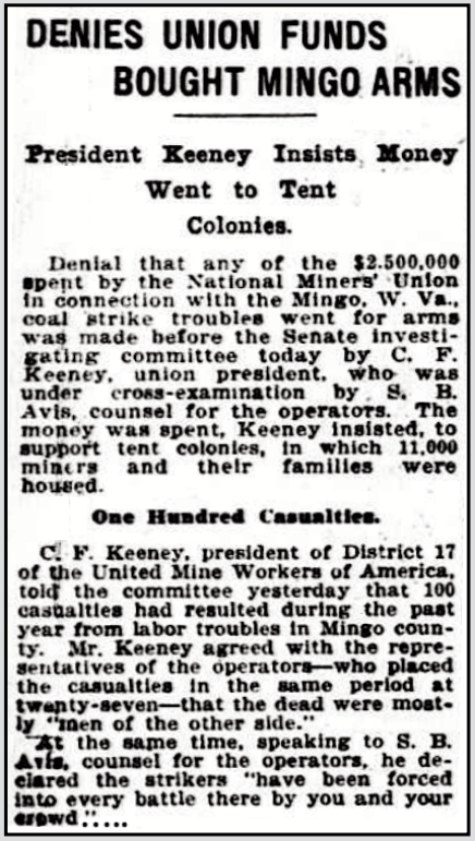 WVCF Sen Com, Testimony Frank Keneey, WDC Eve Str p2, July 16, 1921