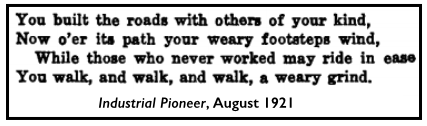 Quote POEM, You Built the Road, Vagabond, Ind Pnr p18, Aug 1921
