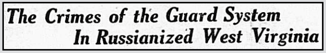 HdLn re West Virginia Gunthugs, Lbr Arg p1, Sept 28, 1911