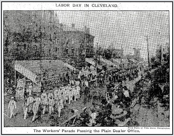 Labor Day Parade w Mother Jones, Clv Pln Dlr p1, Sept 3, 1901