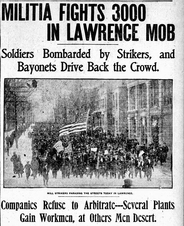 Lawrence Militia v Strikers Parade, Bst Glb Eve, Jan 17, 1912
