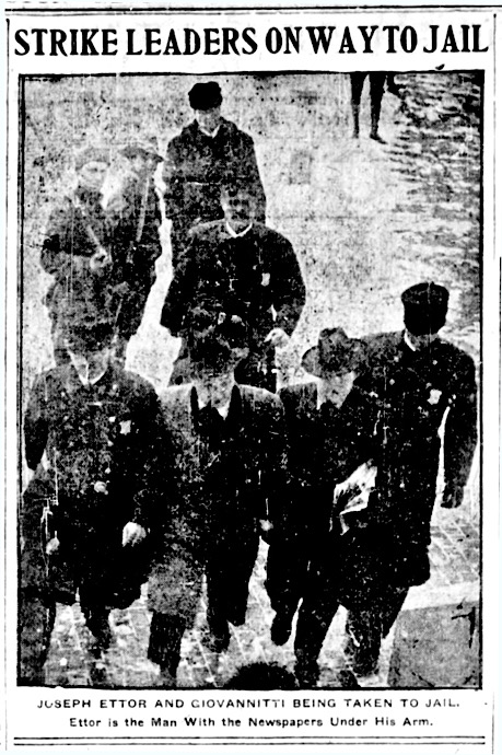 Ettor and Giovannitti on Way to Jail, Bst Glb Eve p2, Jan 31, 1912