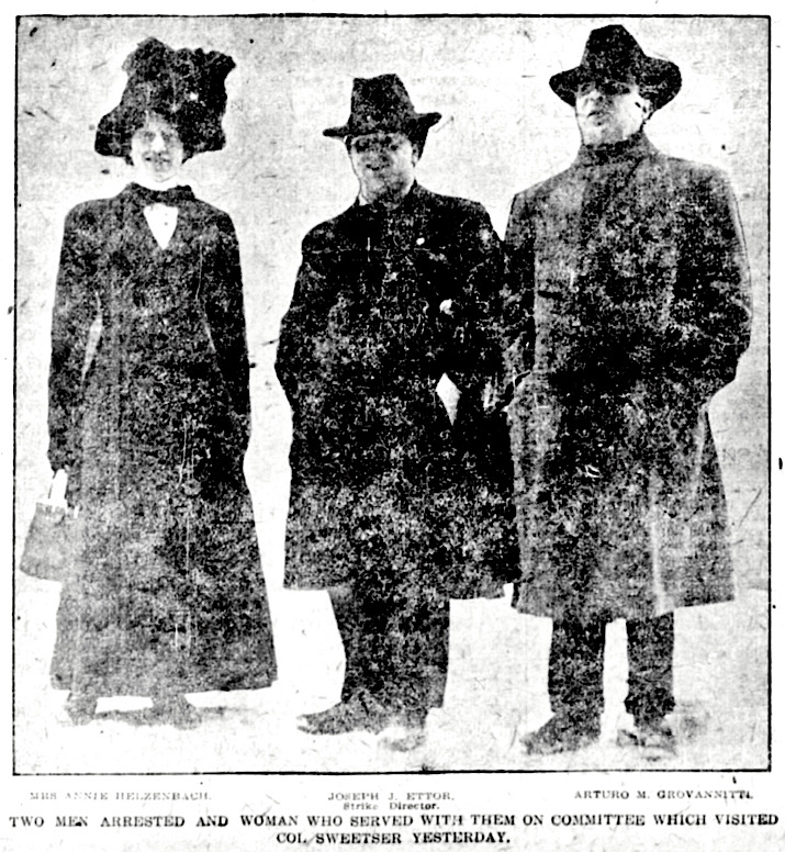 Lawrence Ettor, Giovannitti, Annie Helzenbach, Bst Glb AM p5, Jan 31, 1912