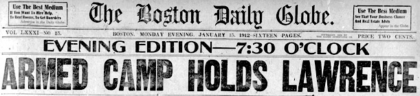 Lawrence HdLn Strike Zone Armed Militia, Bst Glb Eve p1, Jan 15, 1912