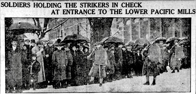 Lawrence Militia Holds Strikers in Check, Bst Glb Morn p2, Jan 16, 1912