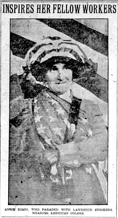 Lawrence Annie Kiani Inspires Strikers on Parade, Bst Glb p4, Jan 25, 1912