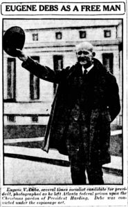EVD Leaves Prison Dec 25, Waves Hat, Stt Str p1, Dec 31, 1921