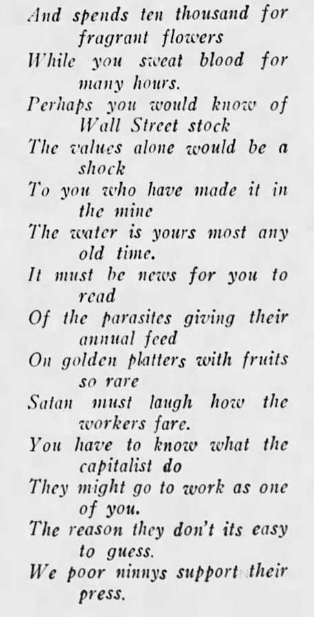 POEM Capitalist Press by Agnes Thecla Fair 2, Cmg Ntn p16, Feb 3, 1912