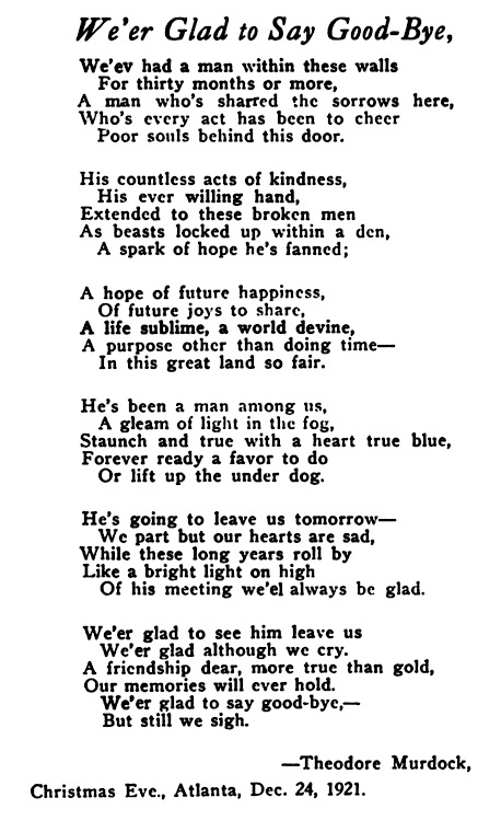 POEM for EVD Glad to Say Goodbye, Debs Mag p11, Mar 1922