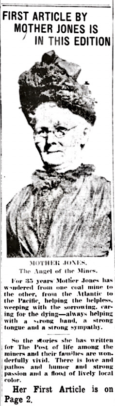 Mother Jones re Coal Miners Series, KY Pst p1, Apr 2, 1912