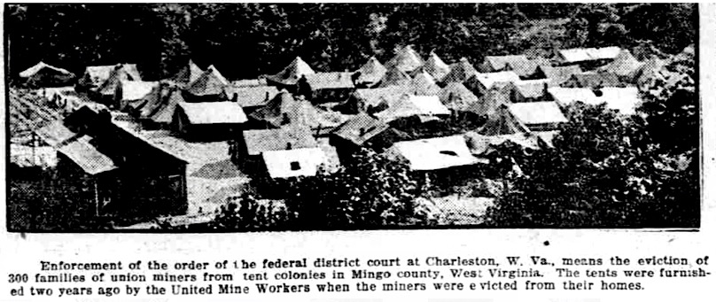 Mingo County WV Tent Colony, Rock Is IN Argus p14, Apr 17, 1922