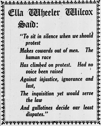 Quote Ella Wheeler Wilcox, Protest, Wlg Maj p6, July 4, 1912