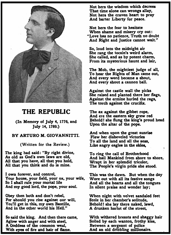 Poem Giovannitti, Republic, ISR p21, July 1912