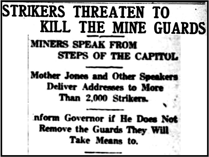 HdLn Miners v Gunthugs, MJ Speaks Aug 15, Wlg Int p1, Aug 16, 1912