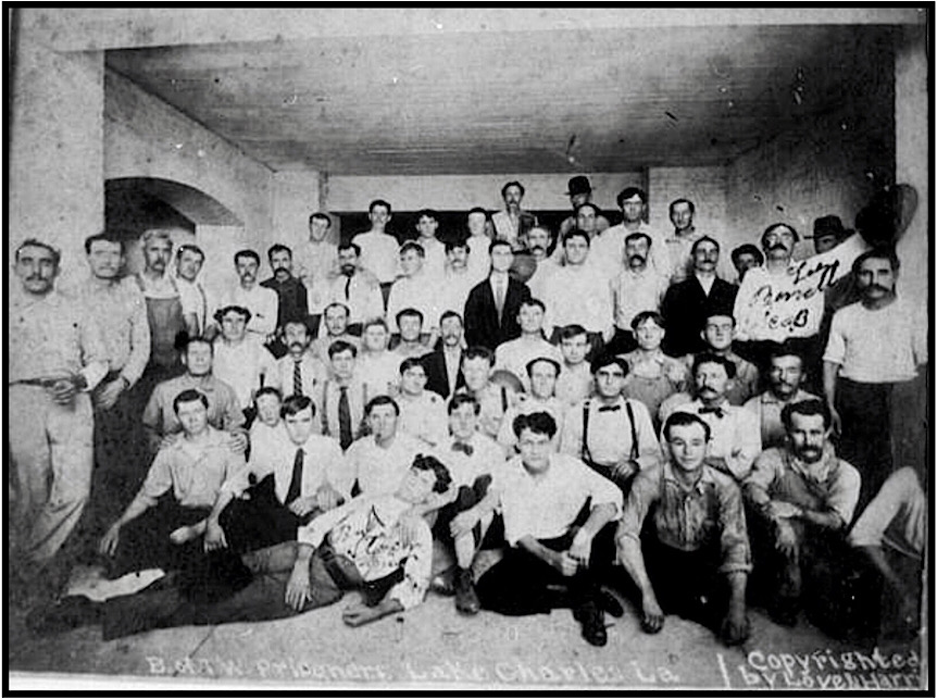 BTW Prisoners of Grabow Massacre at Lake Charles Jail, af July 7, 1912