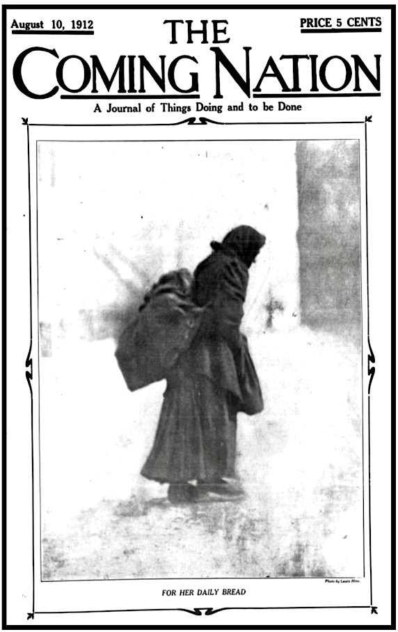 For Her Daily Bread. Old Woman with Heavy Load, Cmg Ntn Cv, Aug 10, 1912