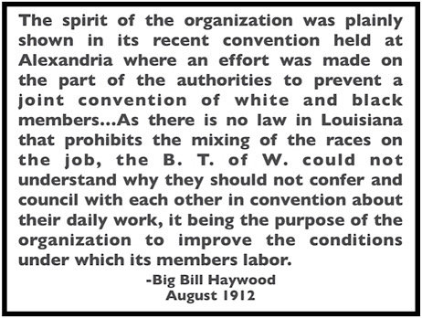 Quote BBH re BTW LA White n Black Unity, ISR p106 , Aug 1912