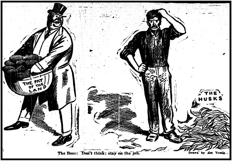 Cartoon by Art Young, Dont Think Stay on Job, AtR p2, Aug 26, 1922