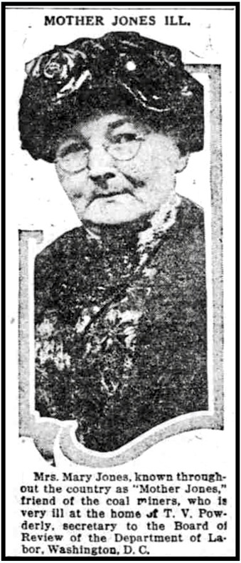 Mother Jones Ill, Richmond IN Palladium p12, Sept 8, 1922