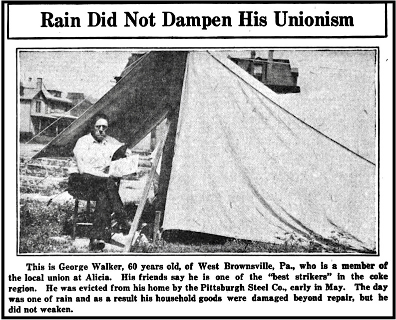 National Coal Strike, Evicted Miner George Walker, age 60, UMWJ p14, Sept 1, 1922