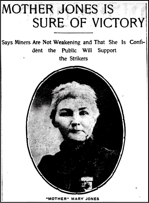 HdLn Mother Jones Sure of Victory, Phl Iq p2, sept 4, 1902