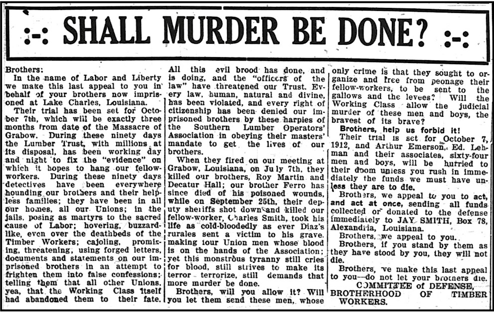 BTW, Shall Murder be Done, Def Com, Wlg Maj p6, Oct 24, 1912