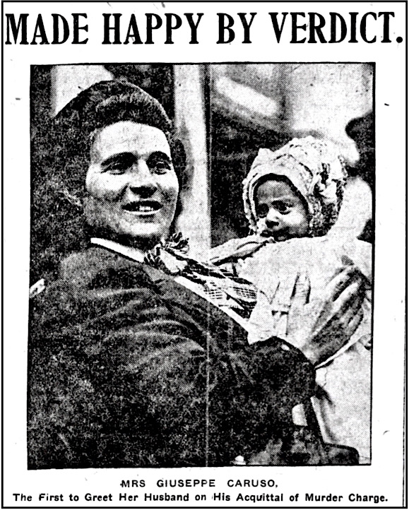 Mrs Giuseppe Rosa Caruso w Baby, Bst Dly Glb p4, Nov 27, 1912