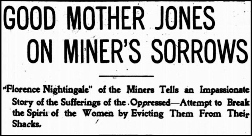 HdLn Mother Jones re Miners Sorrow, LW p1, Oct 11, 1902