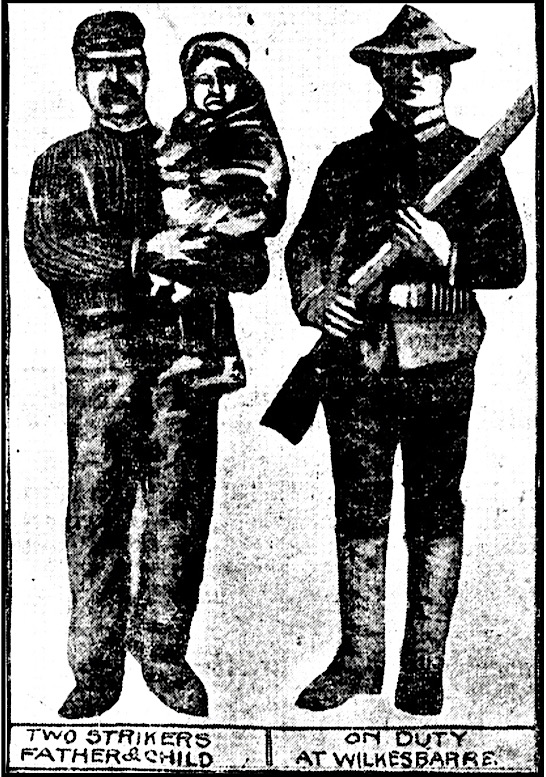 Two Strikers, PA, Father n Child, w Soldier, Bst Pst p2, Oct 10, 1902