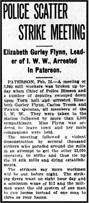 EGF Arrested, Asbury Prk Prs p1, Feb 25, 1913