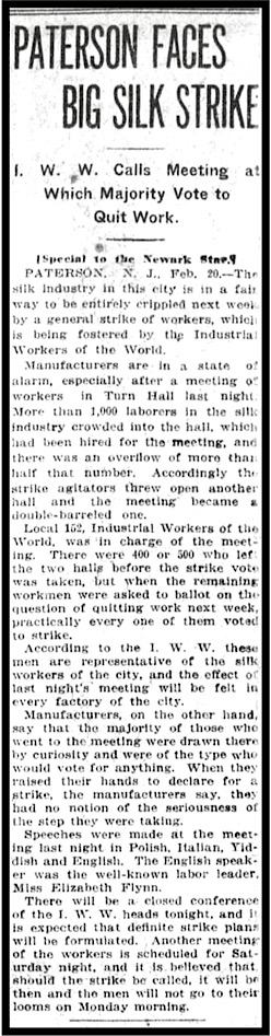Paterson Faces Big Silk Strike, Newark Eve Str p8, Feb 20, 1913