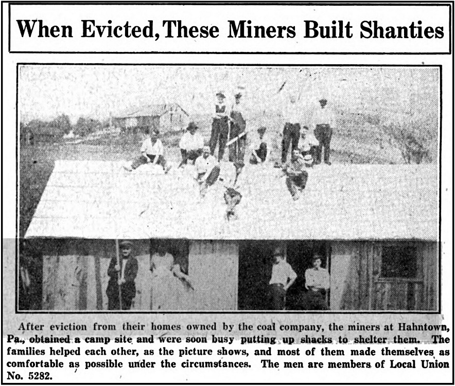UMW Strike So W PA, Evicted Miners Shanties, UMWJ p9, Dec 1, 1922