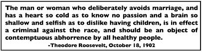 Quote T Roosevelt Letter re Race Suicide to Marie Van Horst Oct 18, 1902